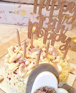 Rose Gold Leaves add extra gleam to a rose gold birthday cake!