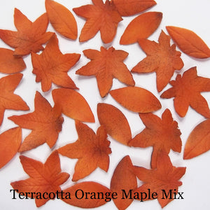 Terracotta Orange Maple Leaves for your Special Cake Toppers!