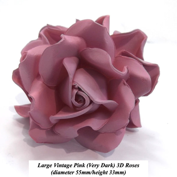 Very Dark Mauve-Pink Roses for your Cake Decorating!