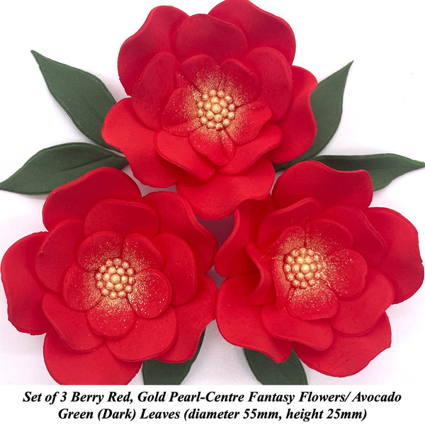 Red Fantasy Flowers for a bright red Ruby Cake!