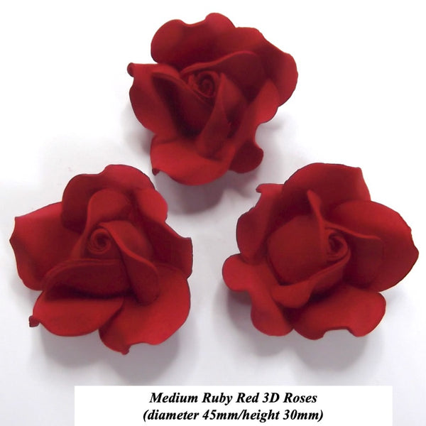 Ruby Red Roses for Small-to-Medium Cakes!