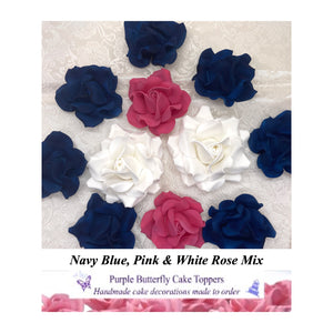 Navy Blue, White & Hot Pink Roses Mix!