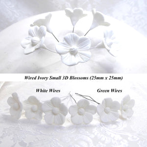 Wired Ivory 3D Blossoms for your sugar bouquet!