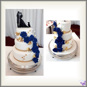 Royal Blue Roses Cascade Cake!