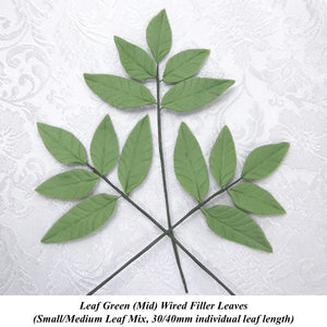 Wired Mid Green Filler Leaves for your cake topper!