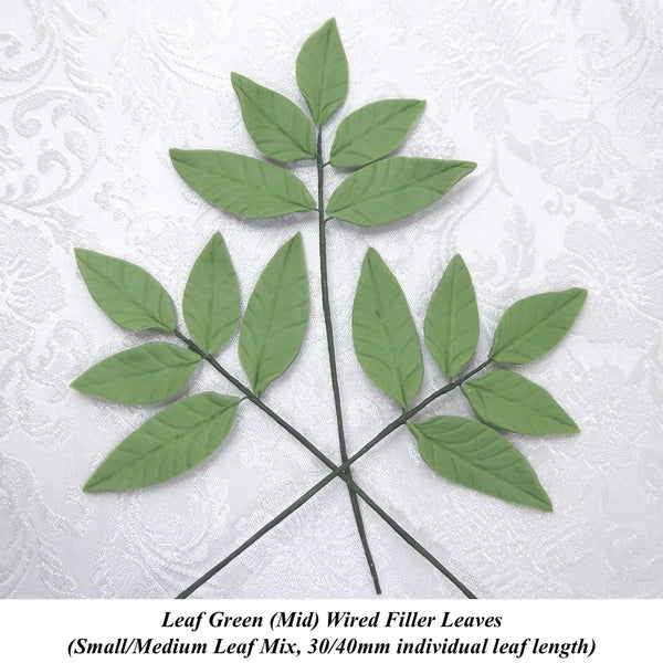 Wired Mid Green Filler Leaves for your cake topper!