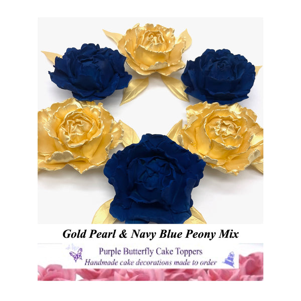 Gold & Navy Blue Peonies!