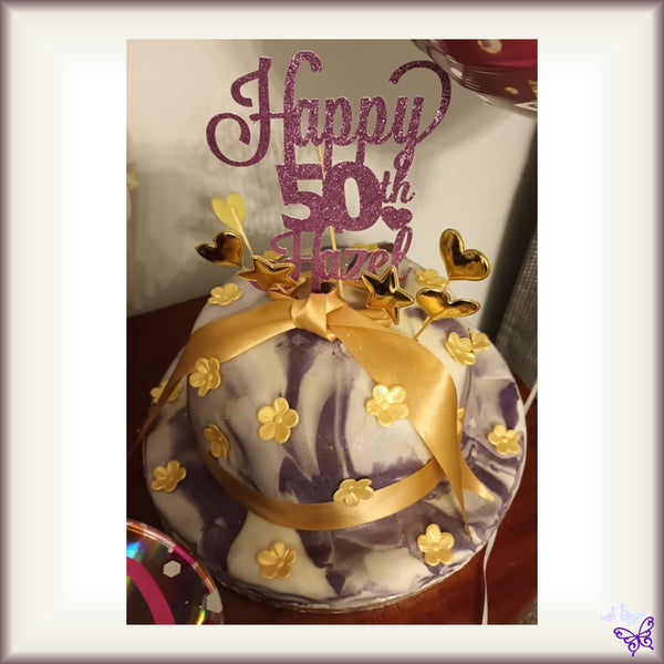 Gold Pearl Blossom Cake!