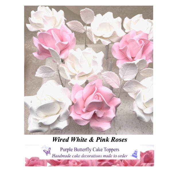Wired White & Pink Sugar Roses!