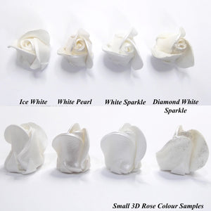 'Frosted' White Sparkle Small 3D Samples