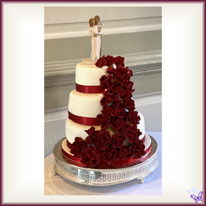 Burgundy Red Rose Cascade Cake!