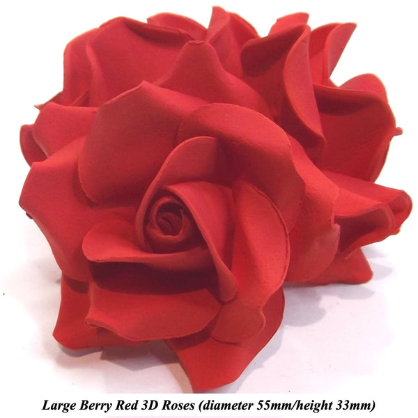 Large Bright Red Roses for your Special Cakes!