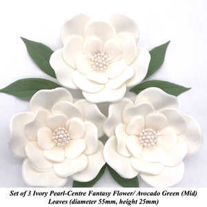 Ivory Pearl-Centre Sugar Flowers for your Ivory Wedding Cake Topper!