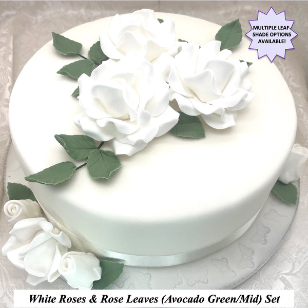 Roses & Leaves Cake Topper Set