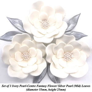 Ivory Pearl-Centre Fantasy Flowers for your Ivory Wedding Cake!