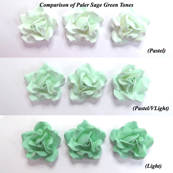 Comparison of pale green cake decoration colours!