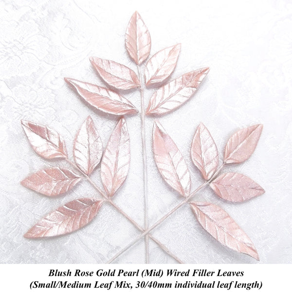 Wired Rose Gold Pearl Leaves for your cakes!