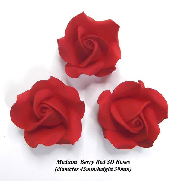 Medium Berry Red Roses for your Smaller Cake Toppers!