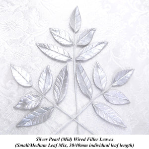 Silver Pearl Wired Filler Leaves for your cakes!