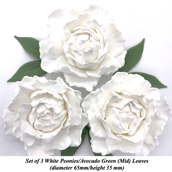 Pure White Peonies for your Wedding Cake!