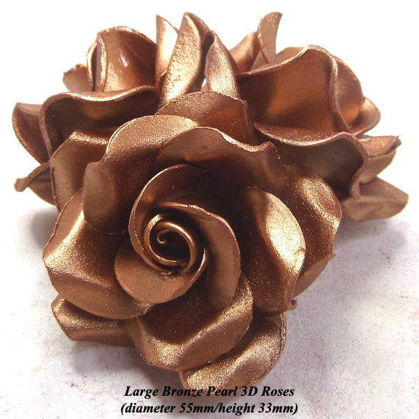 Bronze Pearl Sugar Roses for your Cake Topper!