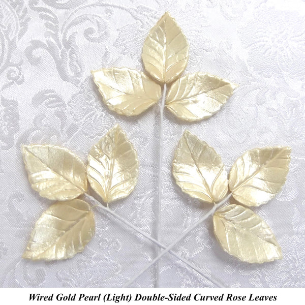 Light Gold Pearl Wired Leaves Customer Request!