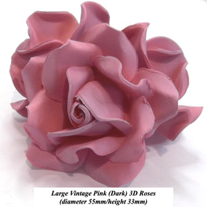 Deep Vintage Pink Sugar Roses for your Cake Decorating!