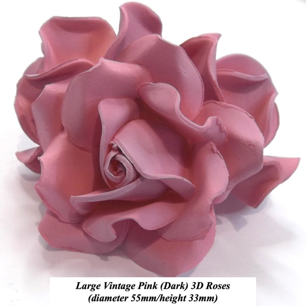 Deep Vintage Pink Sugar Roses for your Cake Decorating!