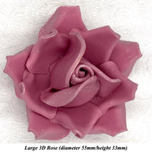 Dark Silver Sparkle-Tip Dusky Mauve Sugar Roses 3SIZES NON WIRED