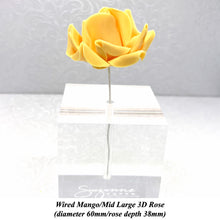 Orange Egg Yellow Wired Large 3D Sugar Roses Standard Petal 60 mm