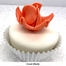 Non-Wired Orange Coral Peach Petite Medium 3D Sugar Roses Smaller Petal 40mm