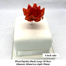 Coral Peach Blood Orange Wired Large 3D Sugar Roses Standard Petal 60 mm