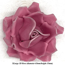 Dark Silver Sparkle-Tip Dusky Mauve Sugar Roses 3SIZES NON WIRED