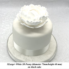 XLarge White 3D Peonies Non-Wired Large Petal 75mm diameter