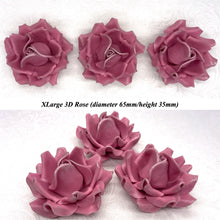 Dark Silver Sparkle-Tip Dusky Mauve Sugar Roses 3SIZES NON WIRED