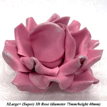 Dark Silver Sparkle-Tip Dusky Mauve Sugar Roses 3SIZES NON WIRED