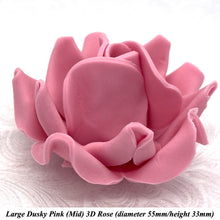 Dusky PInk 3D Sugar Non-Wired Roses  3 SHADES 4 SIZES