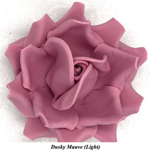 Dusky Pink/Mauve Maroon Wine Non-Wired XLarge+ (Super) 3D Sugar Roses Larger Petal 75mm