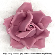 Dusky Mauve 3D Sugar Non-Wired Roses  3 SHADES 4 SIZES