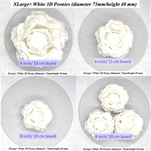 XLarge White 3D Peonies Non-Wired Large Petal 75mm diameter