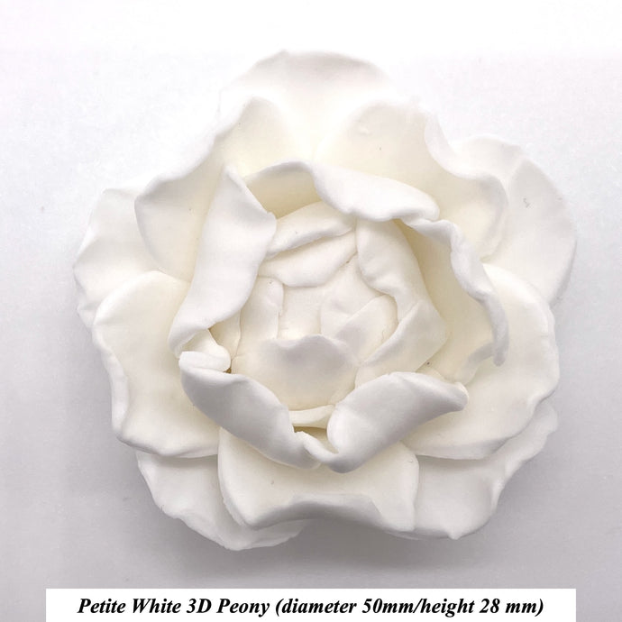 White 3D Non-Wired Petite Sugar Peonies
