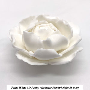 White 3D Non-Wired Petite Sugar Peonies
