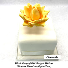 Orange Egg Yellow Wired XLarge+ (Super) 3D Sugar Roses Larger Petal 80 mm