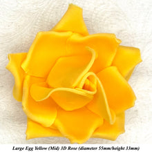 Bright Egg Yellow Orange 3D Sugar Non-Wired Roses  3 SHADES 4 SIZES