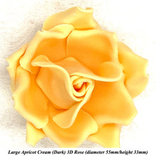 Apricot Cream Orange 3D Sugar Non-Wired Roses  3 SHADES 4 SIZES