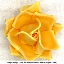 Mango Yellow Orange 3D Sugar Non-Wired Roses  3 SHADES 4 SIZES