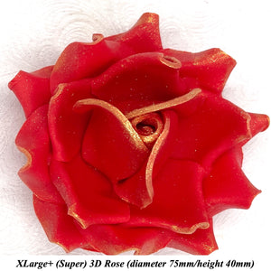 Gold Sparkle-Tip Poppy Red Sugar Roses 3SIZES NON WIRED