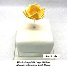 Orange Egg Yellow Wired Large 3D Sugar Roses Standard Petal 60 mm