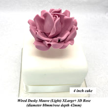 Dusky Pink Wired XLarge+ (Super) 3D Sugar Roses Larger Petal 80 mm