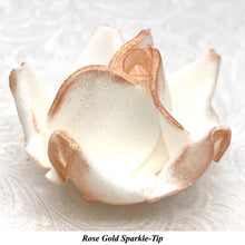 White Sparkle-Tip White 3D Non-Wired Large Sugar Peonies